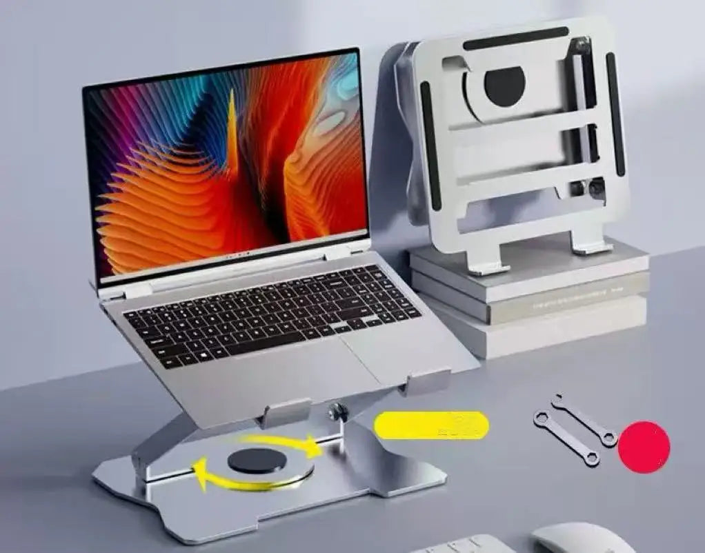 PHONEPACE 360 Rotating Aluminum Laptop Stand - Ergonomic Desk Riser