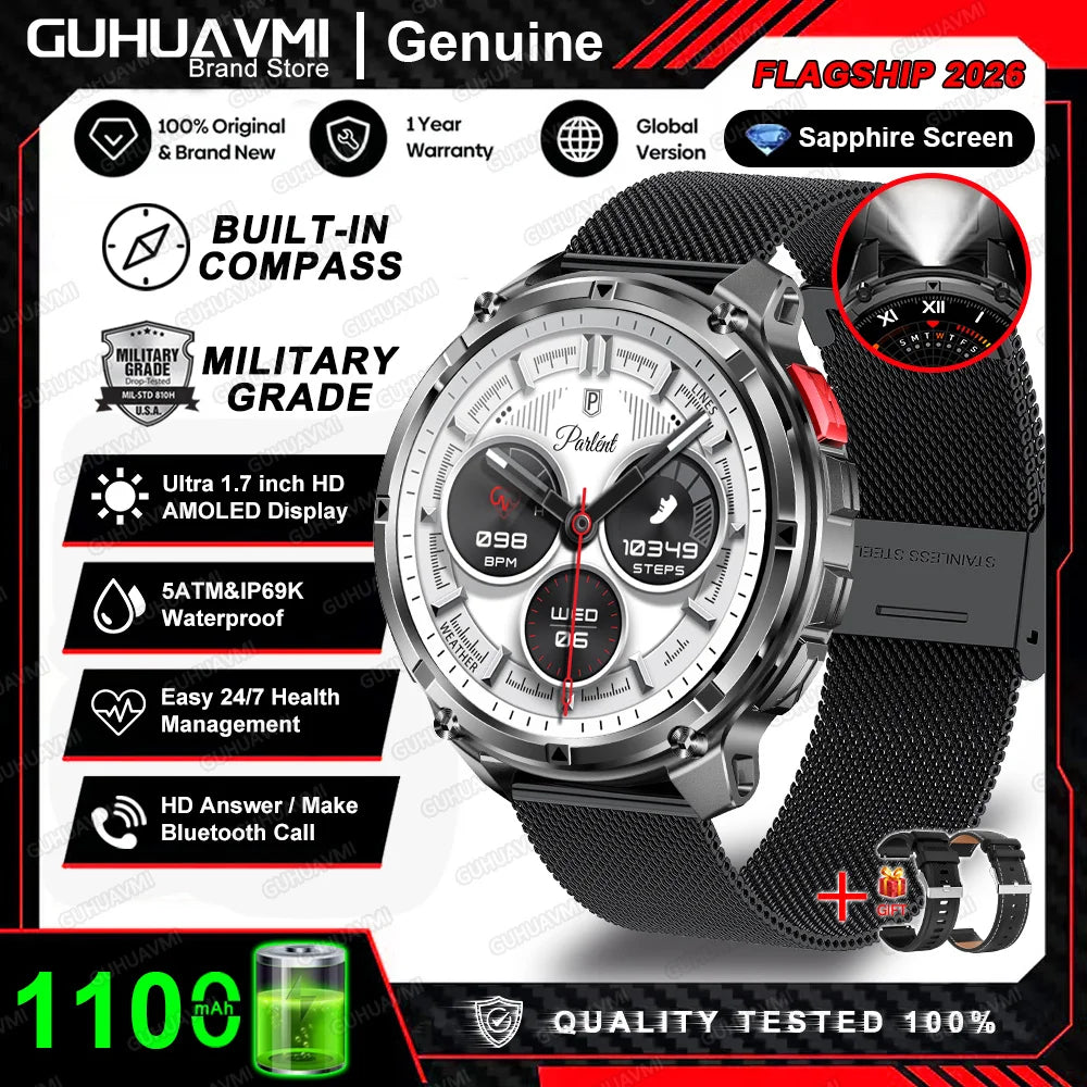 T-Rex3 Pro Smartwatch: GPS, 5ATM Waterproof, Military-Grade Sports & Outdoor Tracker