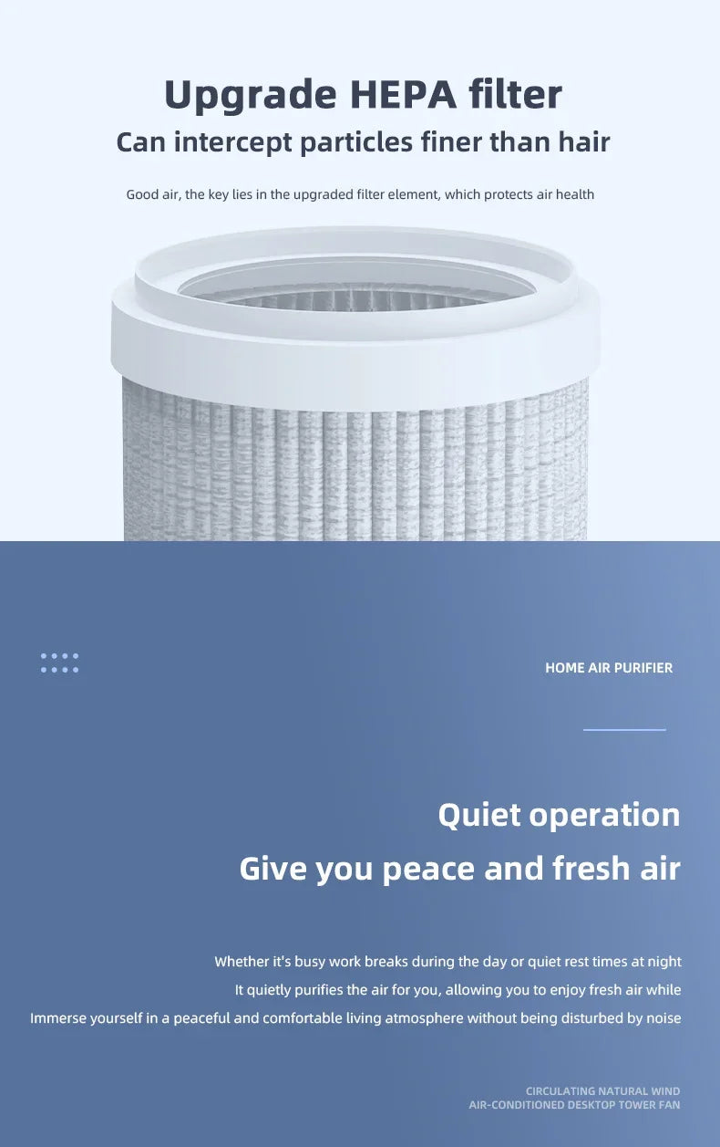 TINSOL Mini Air Purifier - HEPA Filter & Negative Ion Technology