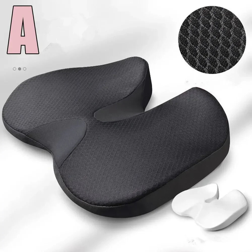 Orthopedic Memory Foam Seat Cushion for Tailbone, Sciatica & Prostate Relief | Non-Slip Pad