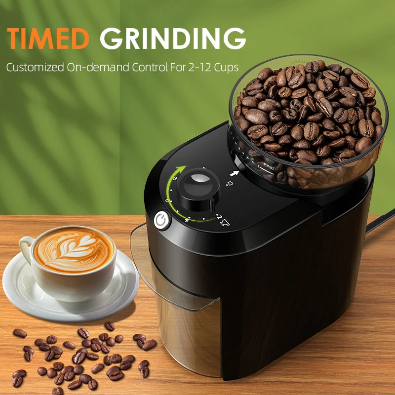 Wancle Electric Burr Coffee Grinder | Adjustable Conical Mill