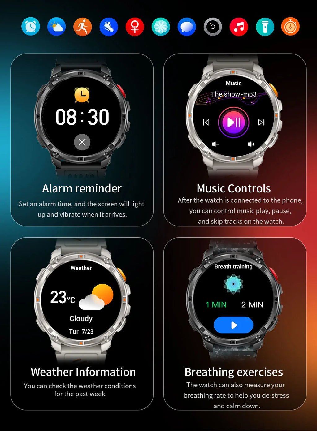 T-Rex3 Pro Smartwatch | 1100mAh Battery, GPS, 5ATM Waterproof, Military-Grade