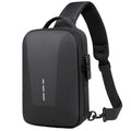 Men's Anti-theft Crossbody Bag with USB Charging Port & Combination Lock for Business & Travel