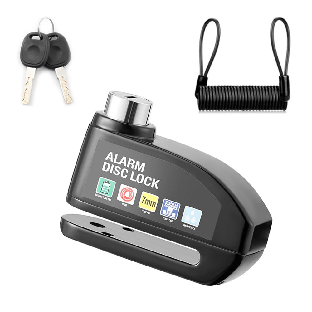 Motorcycle Alarm Disc Lock - 110dB Anti-Theft Security Padlock