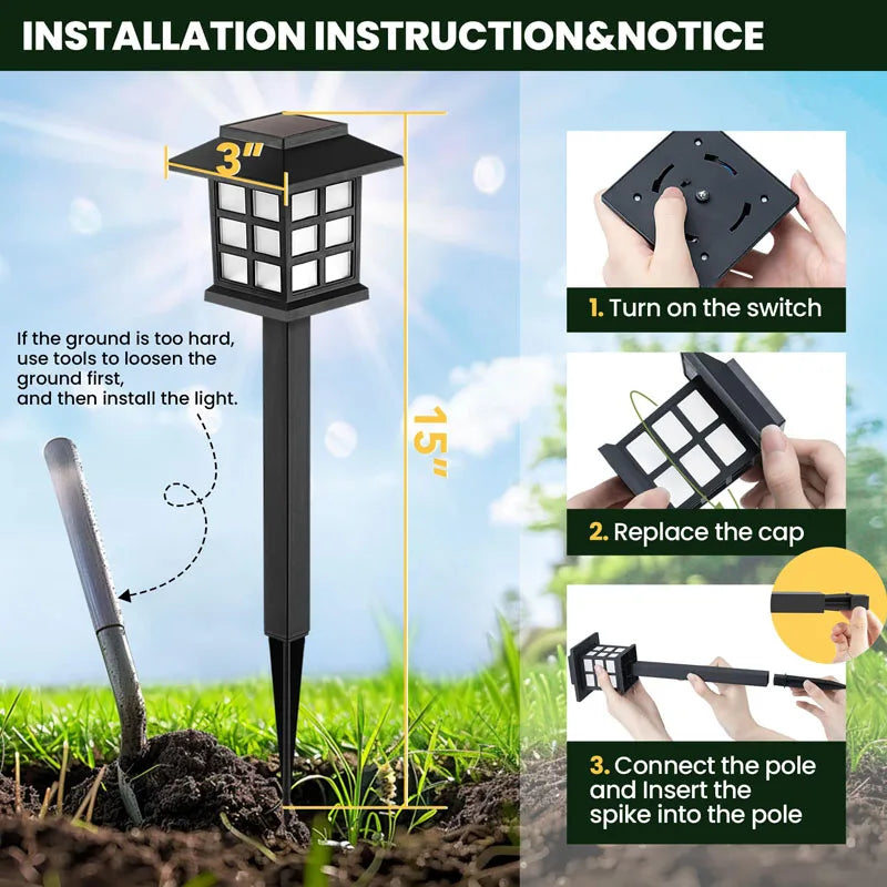 Solar Pathway Lights 8-Pack | Outdoor Waterproof Garden Decor
