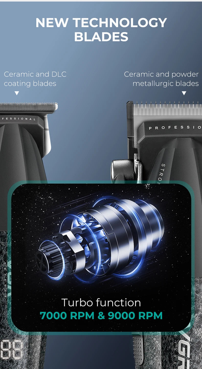 VGR Professional Cordless Hair Trimmer - Electric Clippers