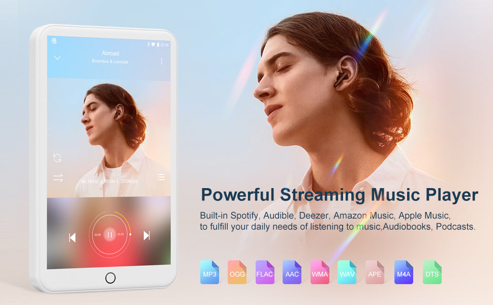 MECHEN Android 9.0 MP3/MP4 Player | Bluetooth, WiFi, Spotify | 512GB Storage - White