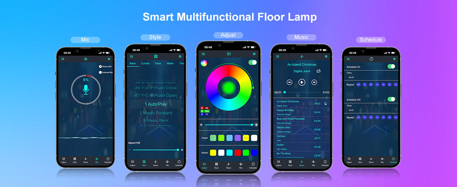 Vabena Smart RGB Corner Floor Lamp - Music Sync & App Control
