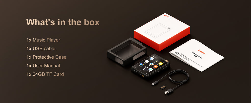 Vabena Hi-Fi MP3 Player - Oilsky Lossless DSD Audio, Bluetooth, WiFi, up to 1TB